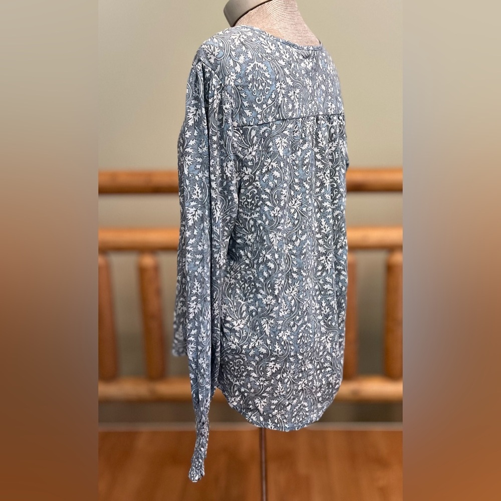 Lucky Brand Floral Keyhole Peasant Top – Size M - Picture 5 of 7